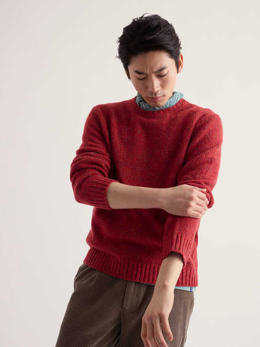 Seasalt Men's Prow Crew Neck Jumper In Crab Apple