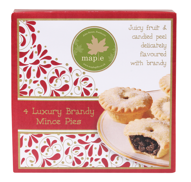 Traditional 4 Pack Of Luxury Brandy Mince Pies