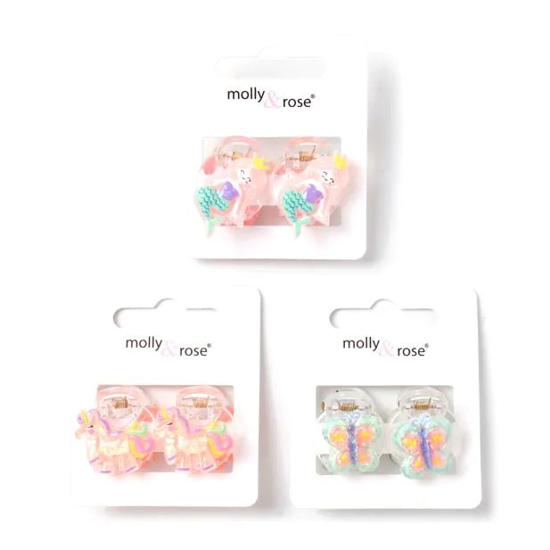 Molly & Rose 2 Motif Mini Hair Clamps