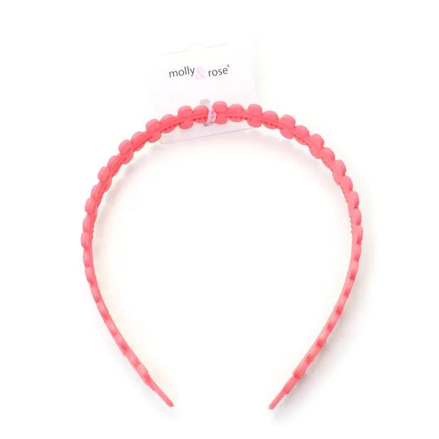 Molly & Rose 8mm Wide Matt Aliceband With Daisy Chain Detail