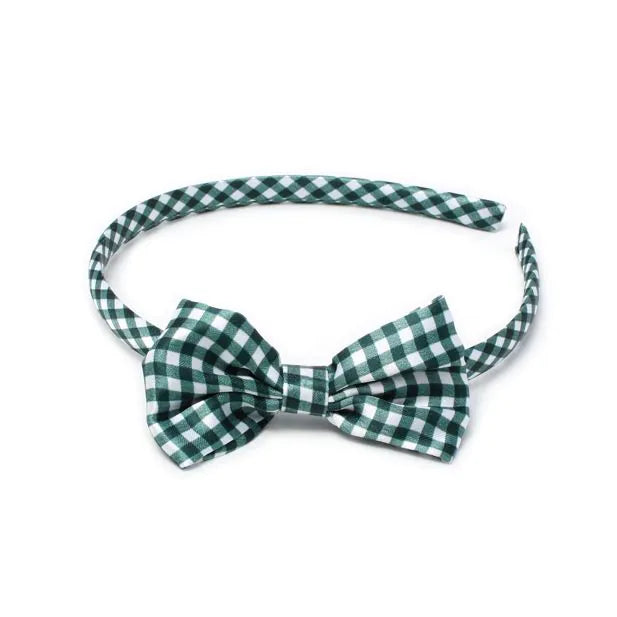 Molly & Rose Bottle Green Sleepies, Elastics And Gingham Aliceband School Set