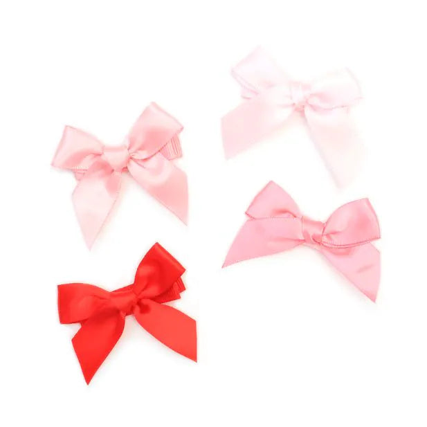 Molly & Rose Card Of 4 Tonal Pink Bow Clips 4.5cm