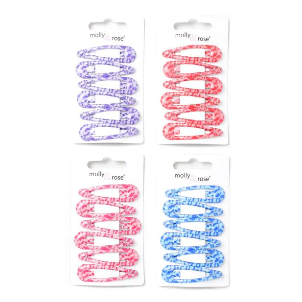 Molly & Rose Card Of 6 Colourful Leopard Print Epoxy Sleepies 5cm