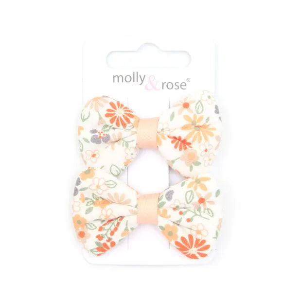 Molly & Rose Floral Bow Clips 3cm