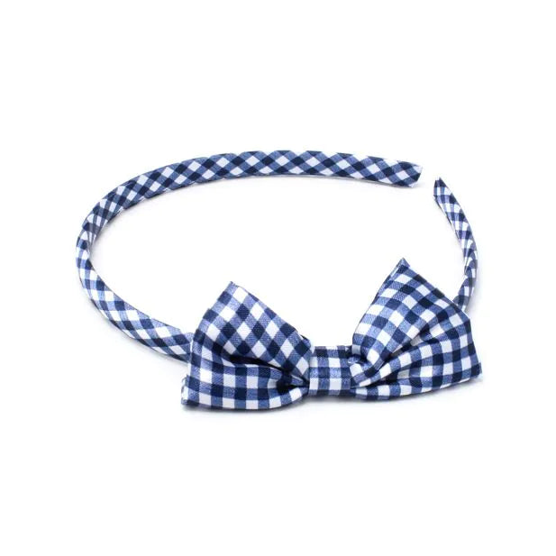 Molly & Rose Navy Sleepies, Elastics And Gingham Aliceband School Set