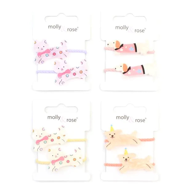 Molly & Rose Pastel Animal Motif Elastics