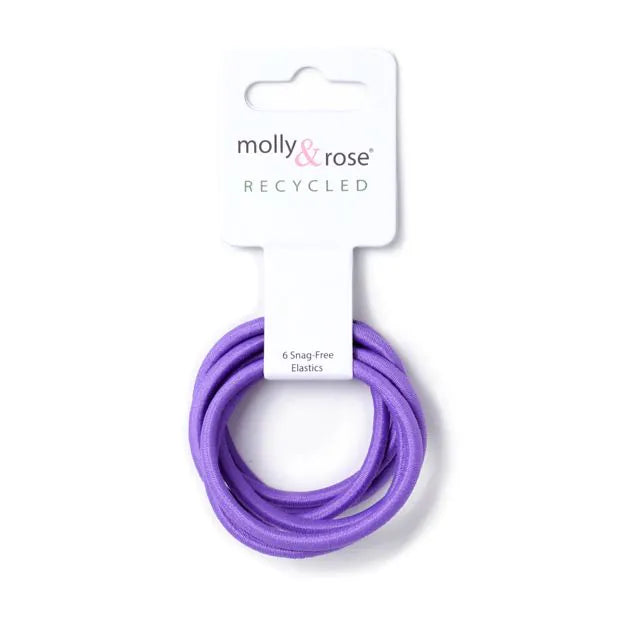Molly & Rose Purple Pack of 6 Recycled Elastic - 4mm Thick