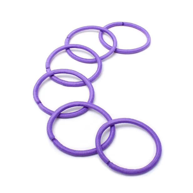Molly & Rose Purple Pack of 6 Recycled Elastic - 4mm Thick