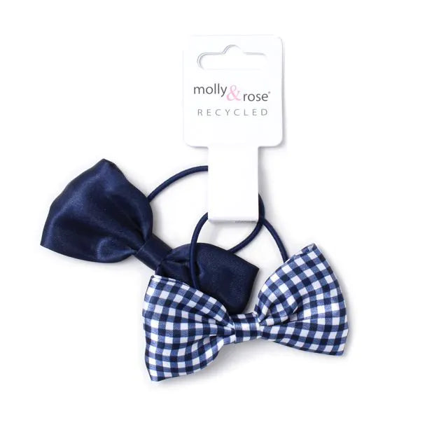 Molly & Rose Recycled School Bow Elastics In Navy