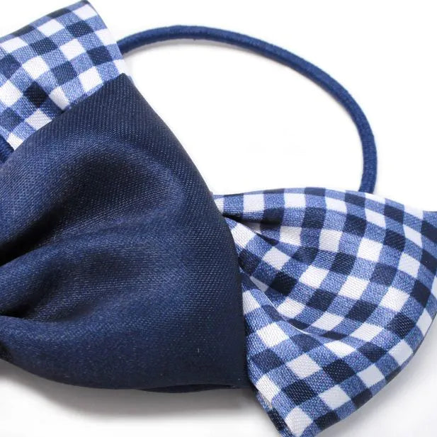 Molly & Rose Recycled School Bow Elastics In Navy