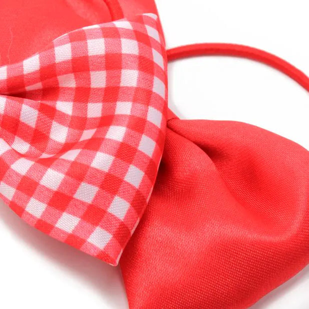 Molly & Rose Recycled School Bow Elastics In Red