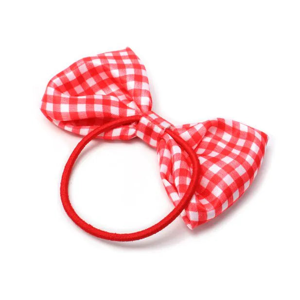 Molly & Rose Recycled School Bow Elastics In Red