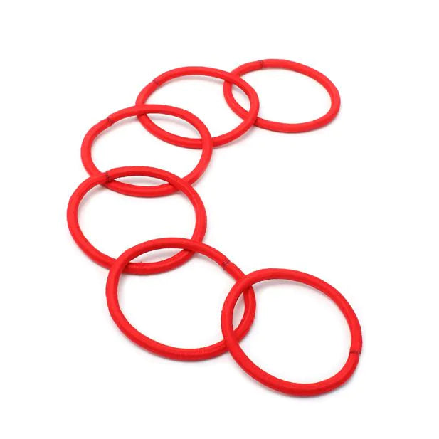 Molly & Rose Red Pack of 6 Recycled Elastic - 4mm Thick