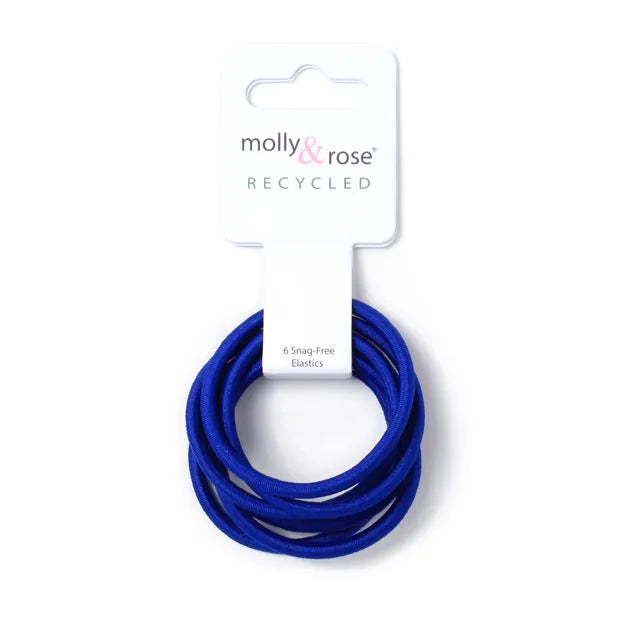 Molly & Rose Royal Blue Pack of 6 Recycled Elastic - 4mm Thick