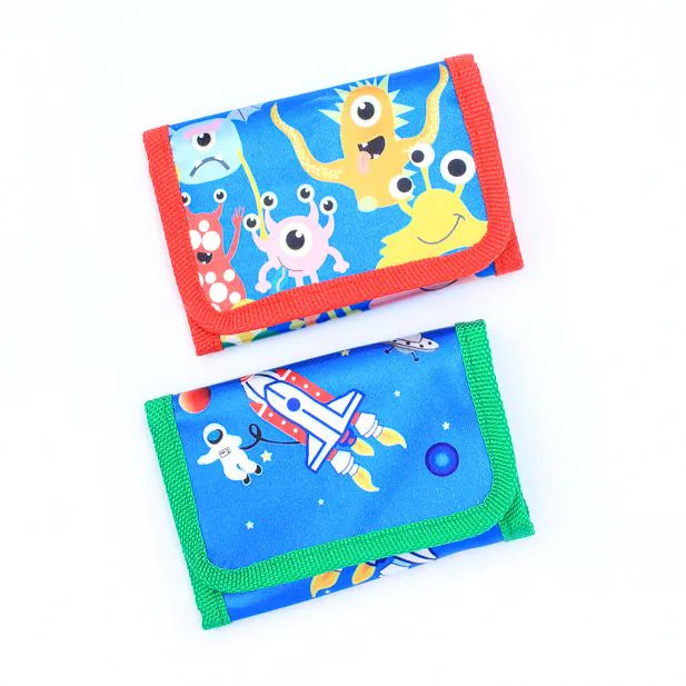 Molly & Rose Space Rocket / Monster Print Wallet 11x7cm