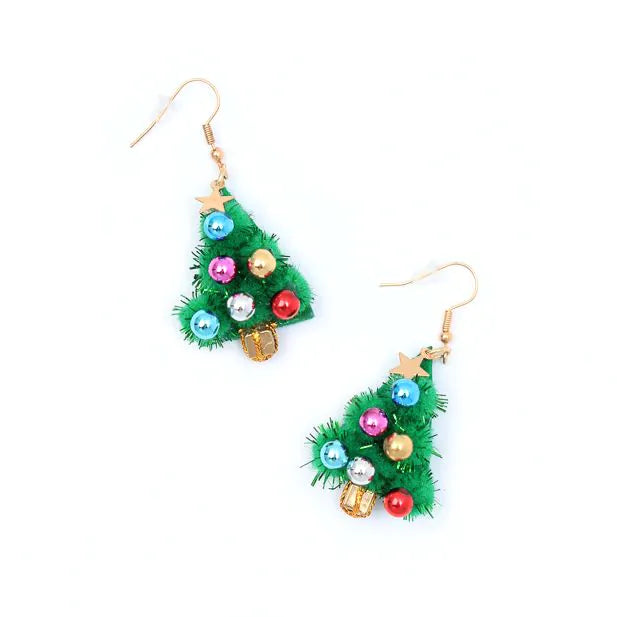 Molly & Rose Tinsel Christmas Tree Earrings