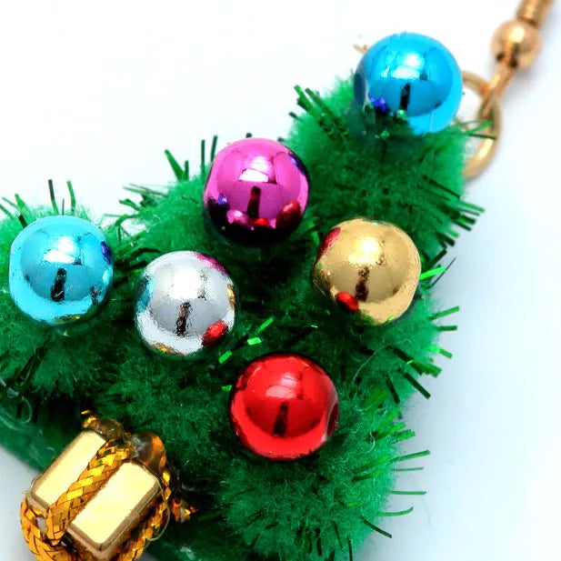 Molly & Rose Tinsel Christmas Tree Earrings