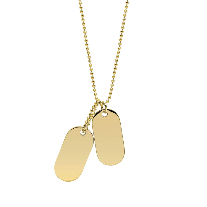 Fred Bennett Double Oval Dog Tag Pendant Gold Plated