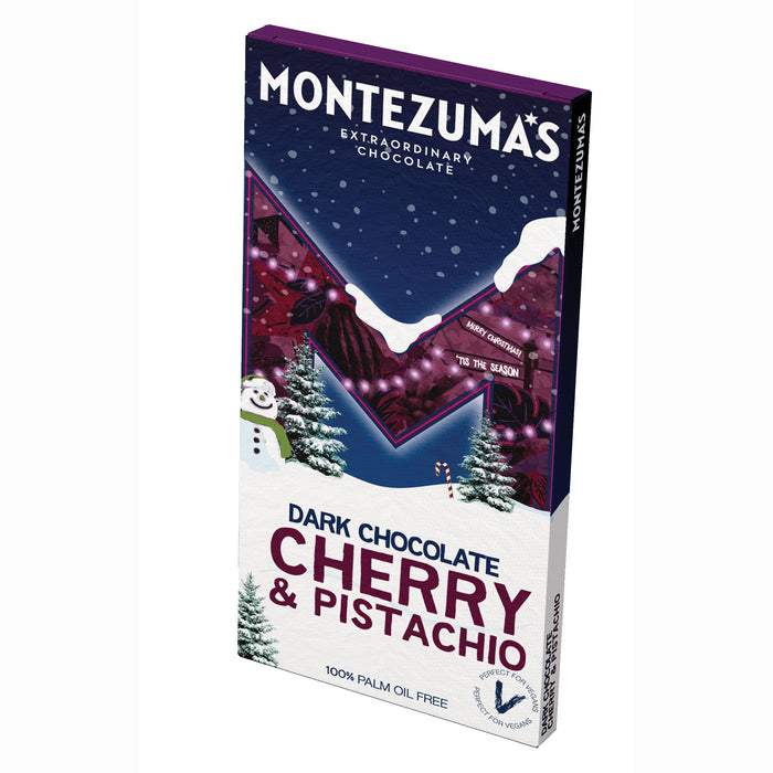 Montezumas Dark Chocolate Cherry and Pistachio Bar