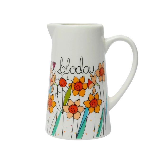 Belly Button Welsh Blodau Daffodils Medium Jug
