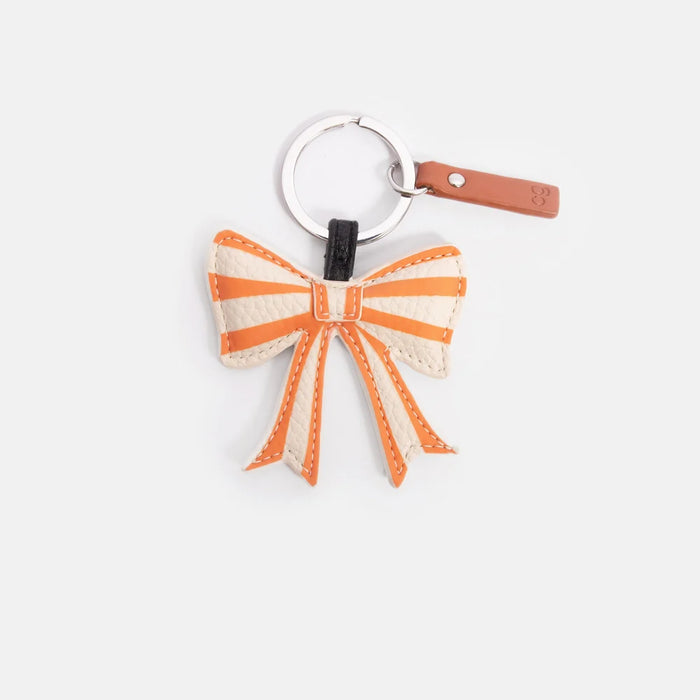 Caroline Gardner Orange Striped Bow Keyring