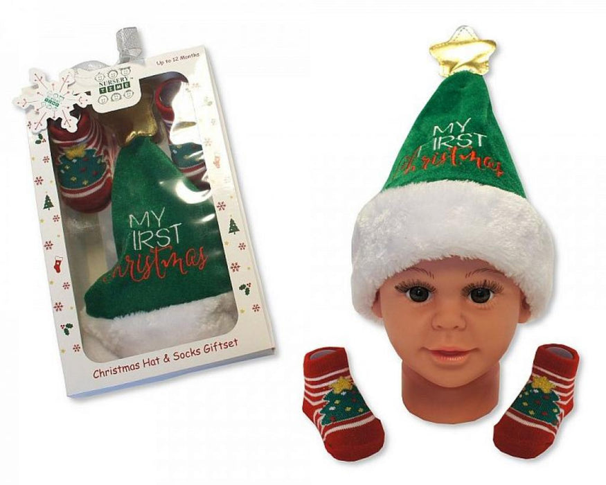 Elizabeth Anne My First Christmas Gift Hat & Sock Set