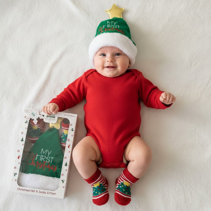 Elizabeth Anne My First Christmas Gift Hat & Sock Set