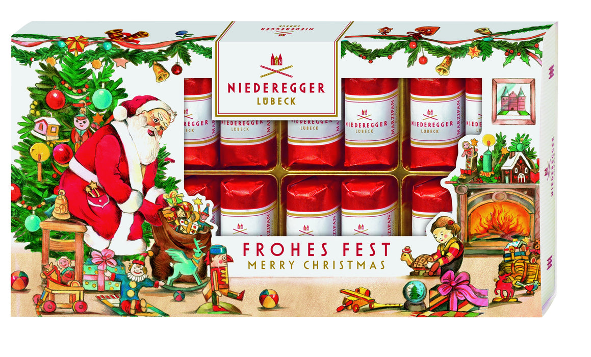 Niederegger Christmas Scene Marzipan Loaves In Dark Chocolate Gift Box