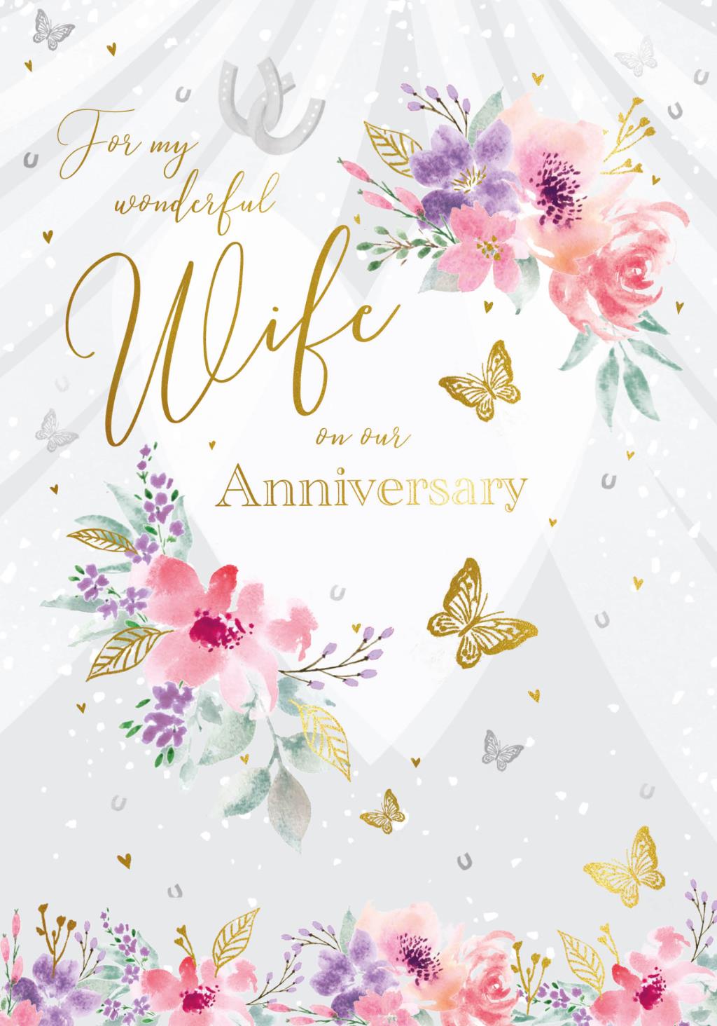 Nigel Quiney Biglietto Auguri Anniversario Per Moglie - Coppia Che Cammina Con Lamina D'Oro - 6