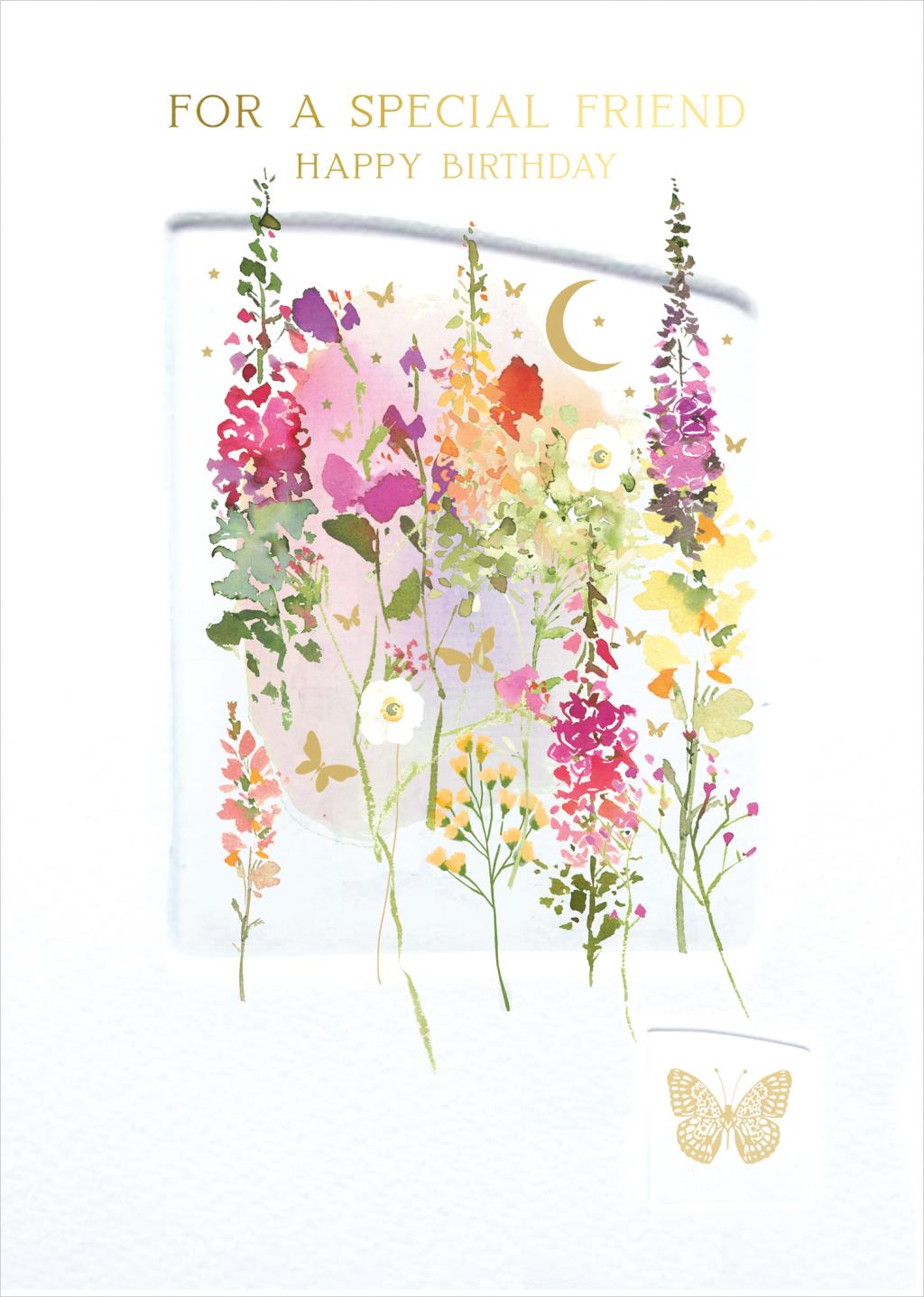Nigel Quiney Daughter In Law Birthday Card - Flowers and Butterflies