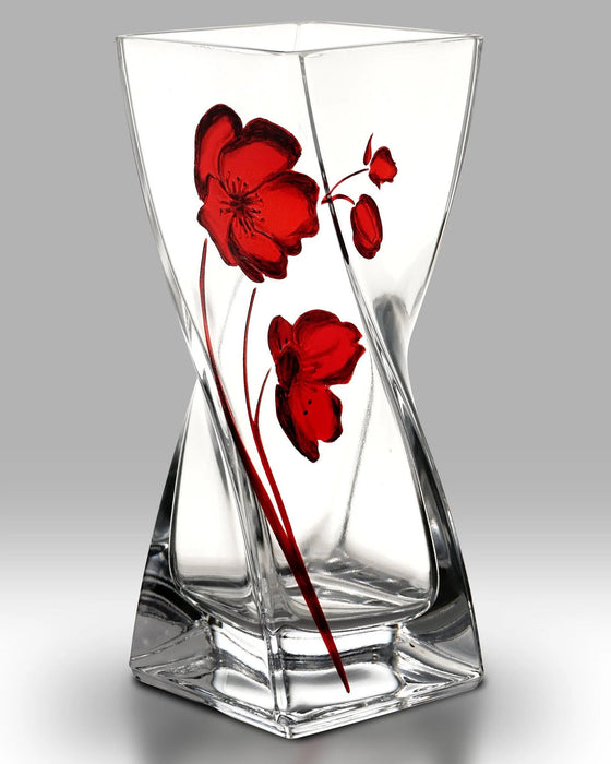 Nobile Glassware Poppy Ruby Twist Vase