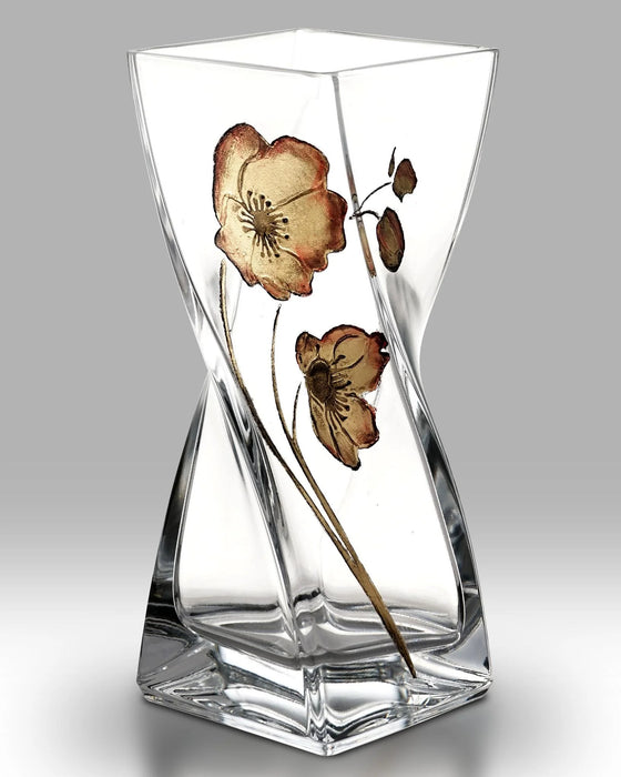 Nobile Glassware Poppy Gold Twist Vase