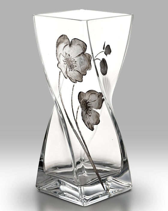 Nobile Glassware Poppy Silver Twist Vase