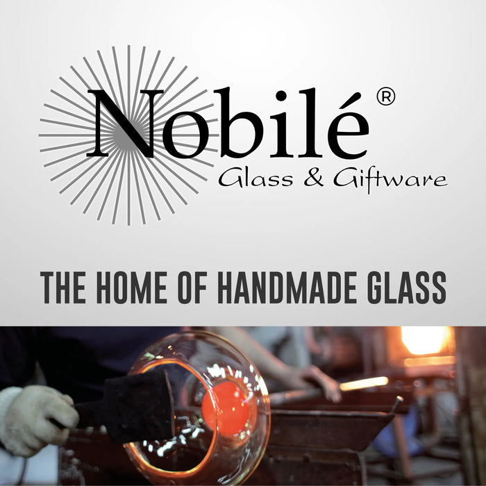 Nobile Glassware Crystal Drop Blue/Ruby Paperweight