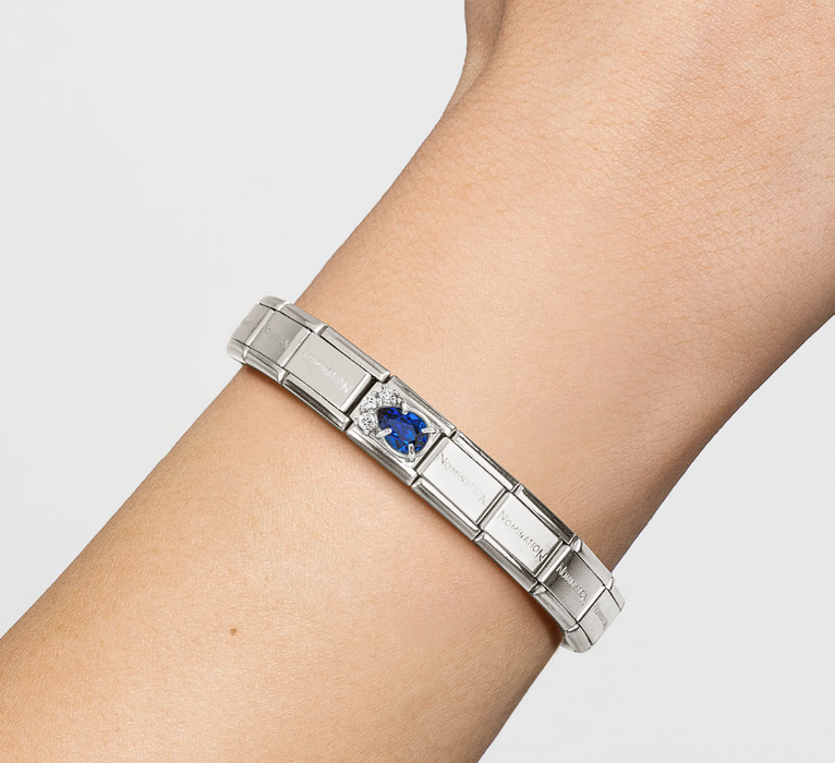 Nomination Classic Silver Symbols Tear Drop With Blue Stone Charm