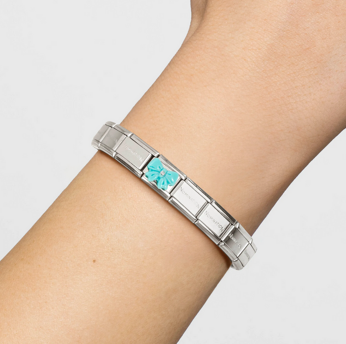 Nomination Classic Silver Stone Symbols Turquoise Bow Charm