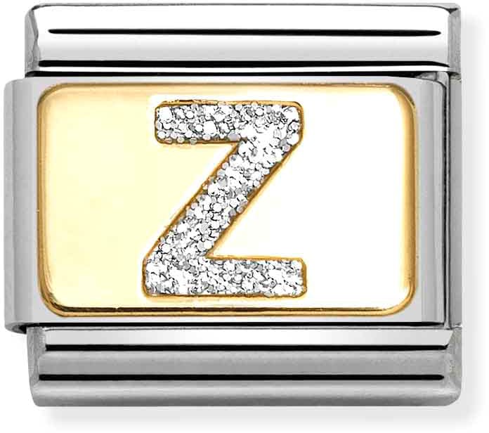 Nomination Classic Gold Silver Glitter Letter Z Charm