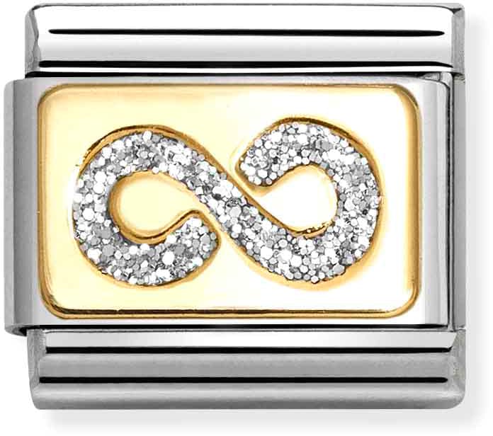 Nomination Classic Gold Silver Glitter Infinity Charm