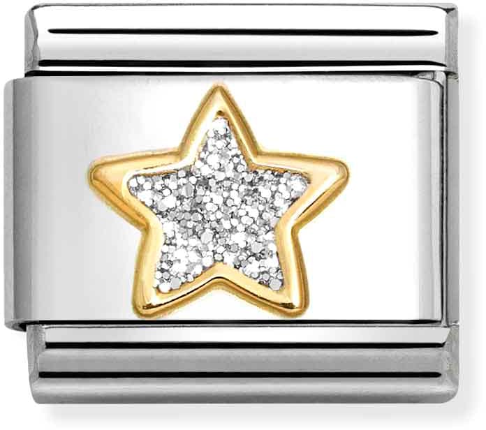 Nomination Classic Gold Silver Glitter Star Charm