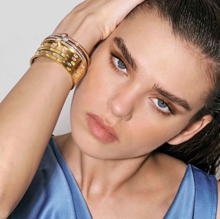 Nomination Pretty Bangles Rigid Bracelet Pink Stones Large Bracelet