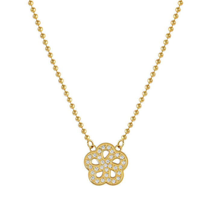 Nomination Soffio D’Amore Four Leaf Clover With Cubic Zirconia Gold Necklace