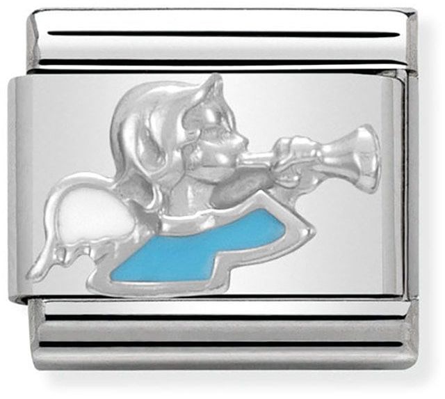 Nomination Classic Silver Blue Angel Christmas Charm