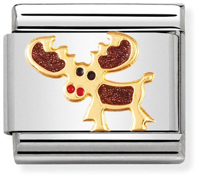Nomination Classic Gold Moose Christmas Charm