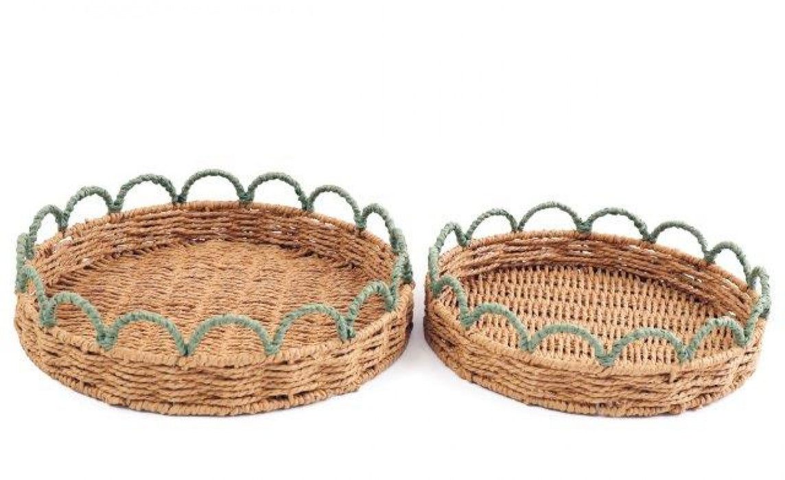 Sifcon Songbird Scalloped Edge Tray Set of 2