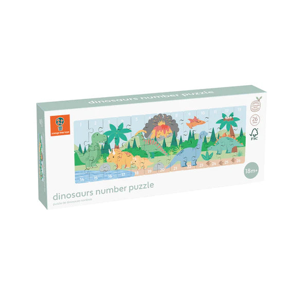 Orange Tree Dinosaurs Number Puzzle