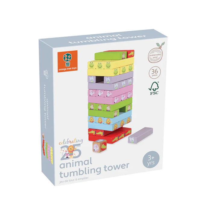 Orange Tree Animals Tumbling Tower