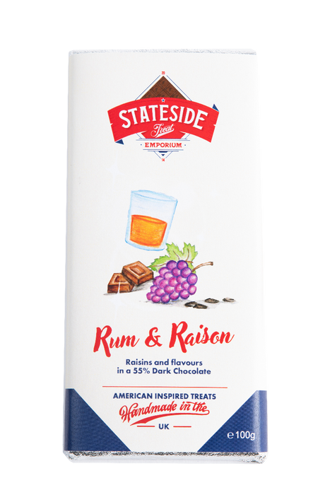 Stateside Rum & Raisin In Dark Chocolate Bar