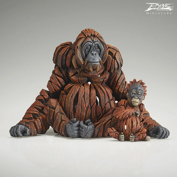 Edge Sculpture Miniature Orangutan and Baby