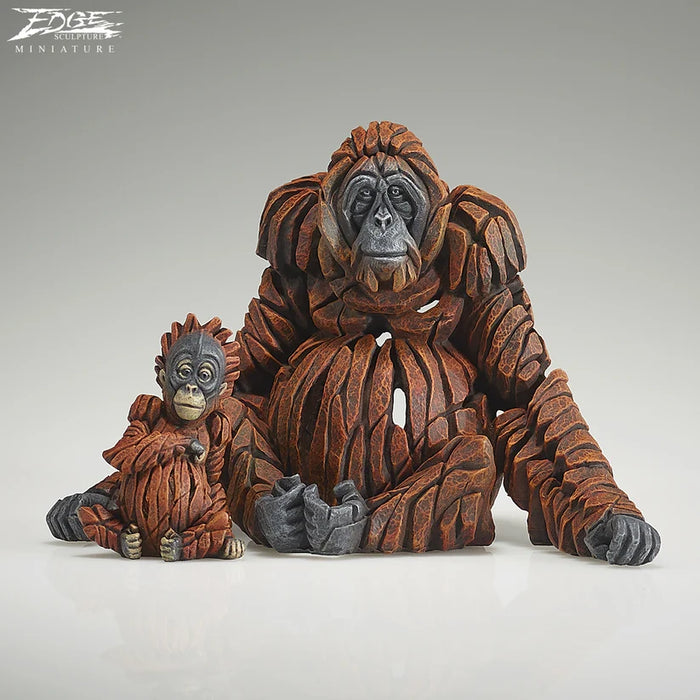 Edge Sculpture Miniature Orangutan and Baby