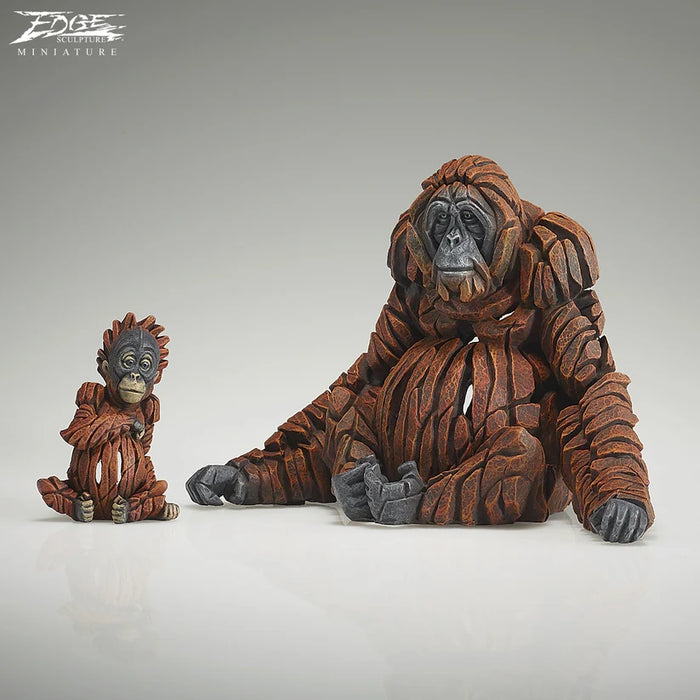 Edge Sculpture Miniature Orangutan and Baby